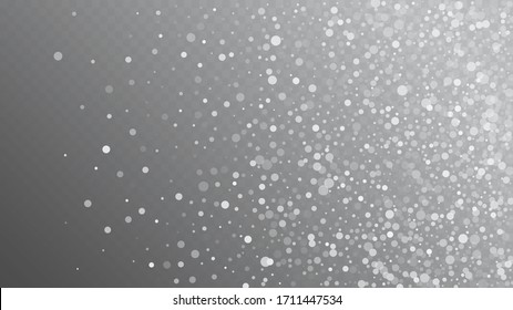 Heavy Snowfall, Falling Snow. Winter Holidays Storm Background. Advertising Frame, New Year, Christmas Weather. Falling Snowflakes, Night Sky. Elegant Scatter, Grunge White Glitter. Cold Heavy Snow