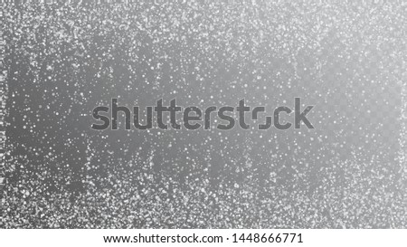 Heavy Snowfall, Falling Snow. Winter Holidays Storm Background. Advertising Frame, New Year, Christmas Weather. Falling Snowflakes, Night Sky. Elegant Scatter, Grunge White Glitter. Cold Heavy Snow