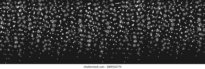 heavy snowfall, snowflakes in different shapes and forms