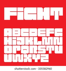 Heavy square letters. Modern industrial font. Dense geometric alphabet