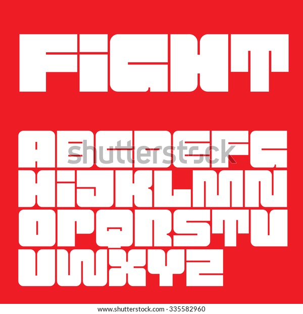 太い四角の文字 現代工業用フォント 密度の高い幾何学アルファベット のベクター画像素材 ロイヤリティフリー
