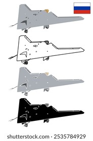 Heavy Strike Bomber UAV 3D concept Russia