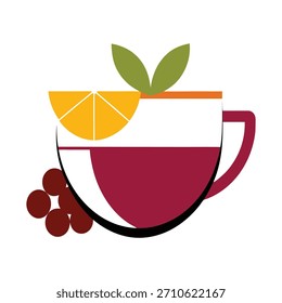 a heavy stroke tea cup paired with sliced grapes