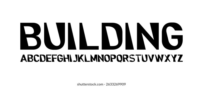 Uma fonte vetorial pesada e estruturada com letras maiúsculas geométricas. Inspirado por formas arquitetônicas e estética brutalista. Ótimo para títulos, cartazes e marcas.