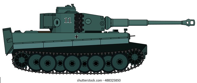 Heavy tank, vector illustration,white background.