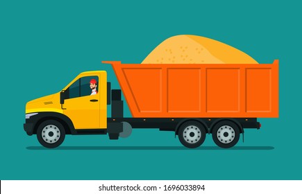 Pizarra gruesa con un conductor y con arena aislada. Ilustración de estilo plano vectorial.