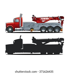 Heavy Tow Truck Rotator. Side View