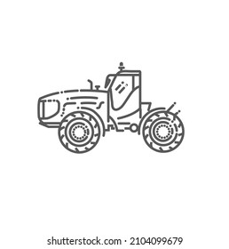 Heavy tractor. Industrial transport. Industrial machinery icon. Vector symbol