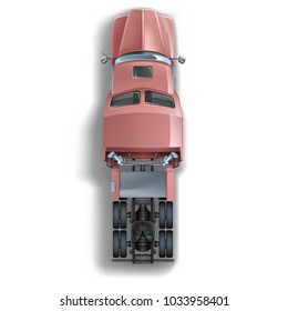 heavy tractor for long-distance transportation, top view