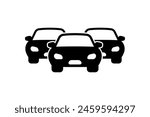 Heavy traffic jam car icon isolated