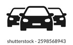Heavy traffic jam car icon. Car inventory vector icon design