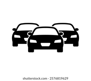 Heavy traffic jam car icon. Car inventory vector icon. Car icons for automobile apps and websites