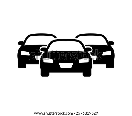 Heavy traffic jam car icon. Car inventory vector icon. Car icons for automobile apps and websites