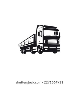 heavy transport vehicle. Truck. Vector illustration.