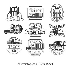 Heavy Truck Club Black And White Emblems