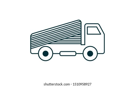Heavy truck icon flat style graphical symbol.