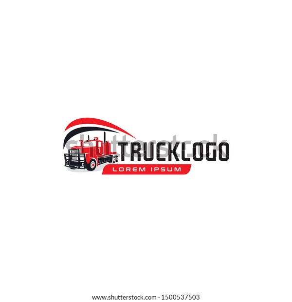 heavy truck logo. flat heavy truck\
illustration - Icon design vector heavy truck\
