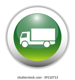 Heavy Truck Sign Glossy Button