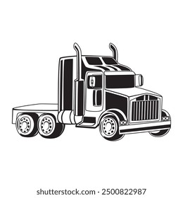 heavy truck silhouette design. delivery transportation logo, sign and symbol for business.