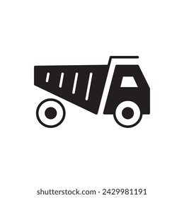 Heavy truck vector icon. Loader icon. Van flat sign design. Truck symbol pictogram. Lorry UX UI icon
