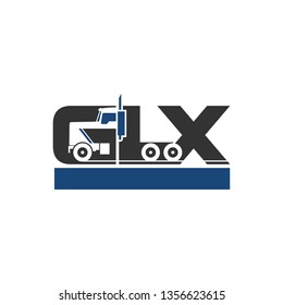 Heavy Truck Vector Logo. letter GLX. Vector Logo.