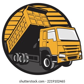 Heavy Vehicle Illustration. Dump Truck