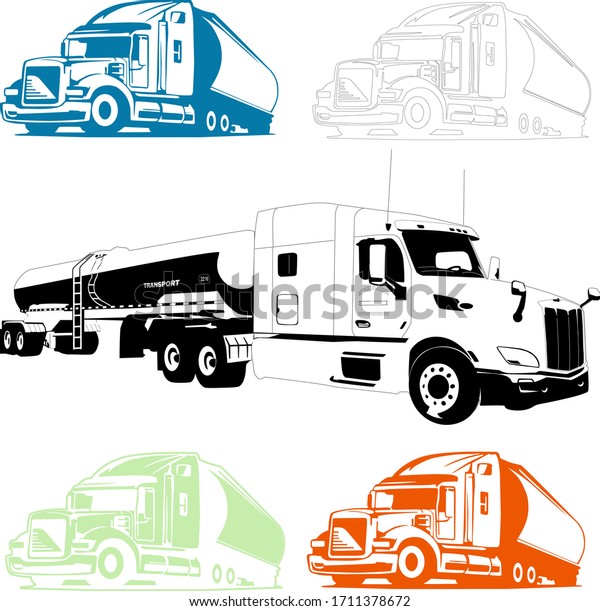 heavy vehicle\
transport truck\
silhouette