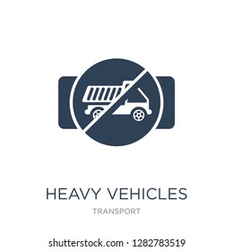 heavy vehicles not allowed icon vector on white background, heavy vehicles not allowed trendy filled icons from Transport collection, heavy vehicles not allowed vector illustration