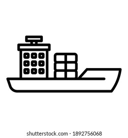 Icono de la nave pesada. Icono de vector de recipientes pesados de contorno para diseño web aislado en fondo blanco