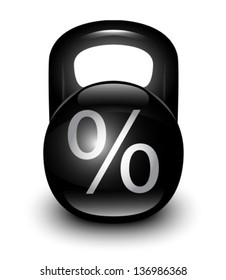 heavy weight glossy black with a percent sign