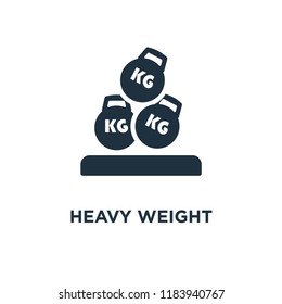 Heavy Weight icon. Black filled vector illustration. Heavy Weight symbol on white background. Can be used in web and mobile.