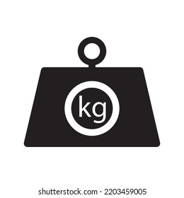 Heavy weight measure kg icon | Black Vector illustration |