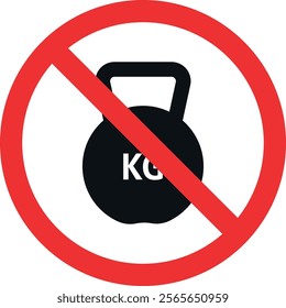 Heavy weight prohibited icon. Forbidden signs and symbols.