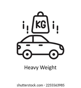 Heavy Weight vector Outline Icon Design illustration. Car Accident Symbol on White background EPS 10 File