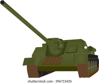 A Heavy World War 2 Tank isolated on white