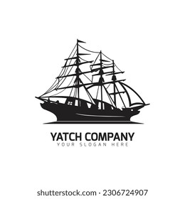 Heavy yacht or ship logo icon vector template