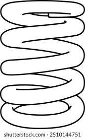 Muelle helicoidal de alta resistencia para sistemas de suspensión, que ofrece una absorción de impactos superior y capacidad de carga. Ideal para automoción, maquinaria industrial y proyectos de ingeniería a medida. Icono de Vector.