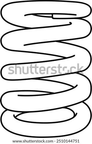 Heavy-duty coil spring for suspension systems, offering superior shock absorption and load-bearing capacity. Ideal for automotive, industrial machinery, and custom engineering projects. Vector icon.