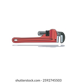 Heavy-duty pipe wrench with adjustable jaws for gripping pipes and fittings. Essential plumbing tool for construction, repair, and maintenance. Durable, ergonomic design for professional and DIY use.