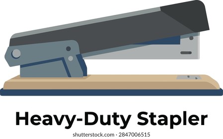 Heavy-Duty Stapler Office Document Binding Tool Flat Vector Icon   