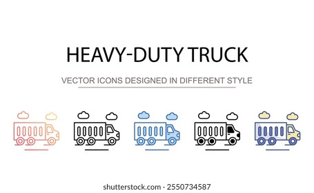 Heavy-Duty Truck icon design with white background stock illustration