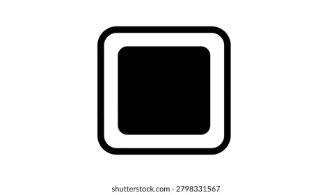 Heavyweight stop command icon providing strong visual presence for critical application controls and playback management tools.