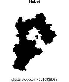 Mapa en blanco de la provincia de Hebei