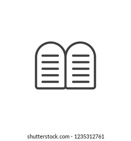 Icono de esquema del libro hebreo. signo de estilo lineal para concepto móvil y diseño web. Páginas de libro judías icono de vector de línea simple. Símbolo judaístico, ilustración del logo. Gráficos vectoriales perfectos para píxeles