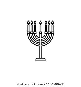 Hebrew candles outline icon. Element of religion sign for mobile concept and web apps. Thin line Hebrew candles outline icon can be used for web and mobile on white background