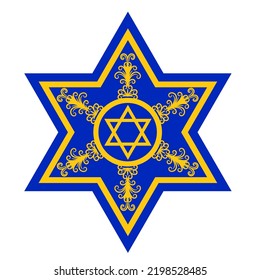 Hebrew David stars. Happy Hanukkah concept.