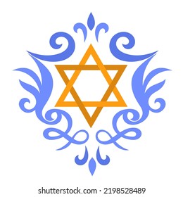 Hebrew David stars. Happy Hanukkah concept.