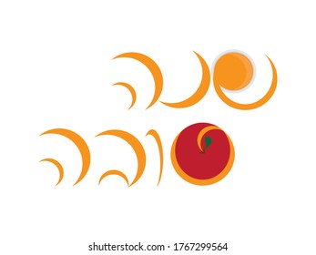 Hebrew Greeting For The Jewish New Year - Rosh Hashana. Orange Hebrew Letters and Top View of Honey and Red Apple. Translation: Happy New Year