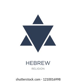 Hebrew icon. Trendy flat vector Hebrew icon on white background from Religion collection, vector illustration can be use for web and mobile, eps10