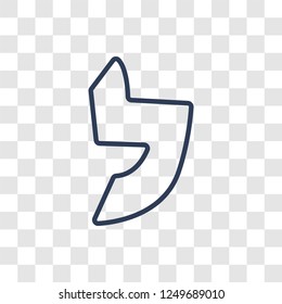 Hebrew icon. Trendy linear Hebrew logo concept on transparent background from Religion-2 collection